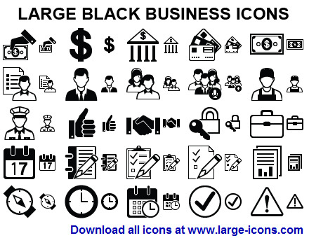 Large Black Business Icons Screenshot